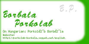 borbala porkolab business card